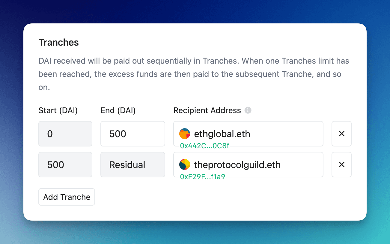 Split form inputs